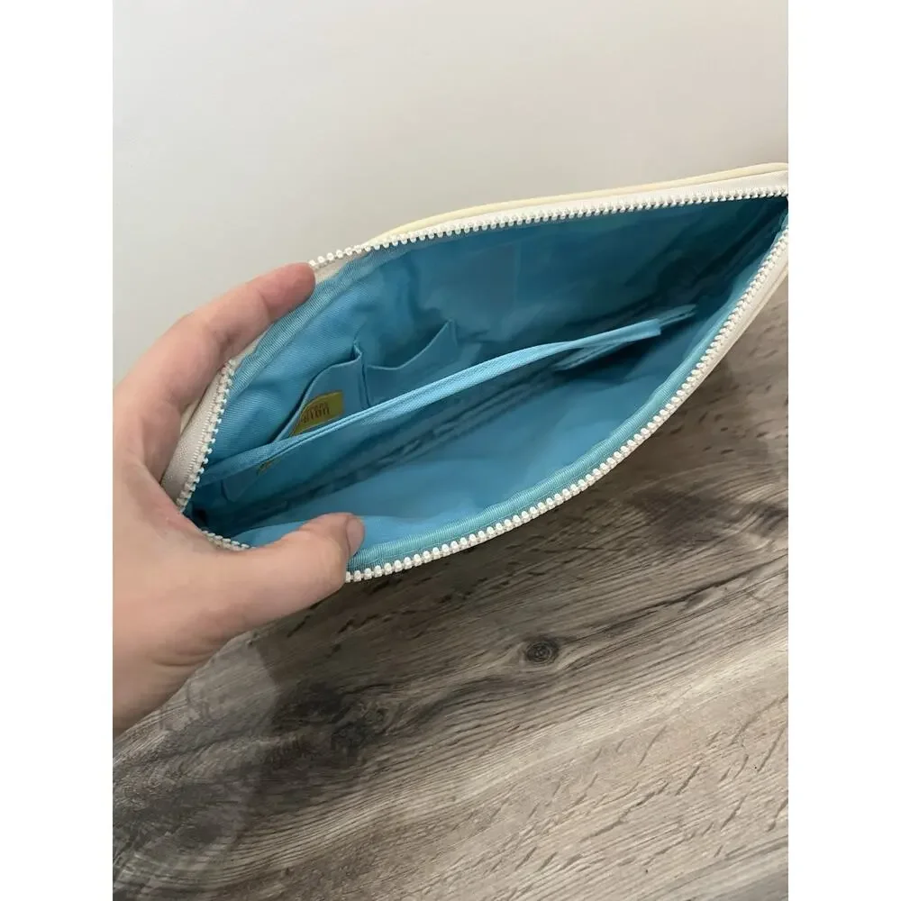 TRANSVERSION Funny Travel Theme Vinyl Makeup Bag Stewardess Airplane w/ Mirror
